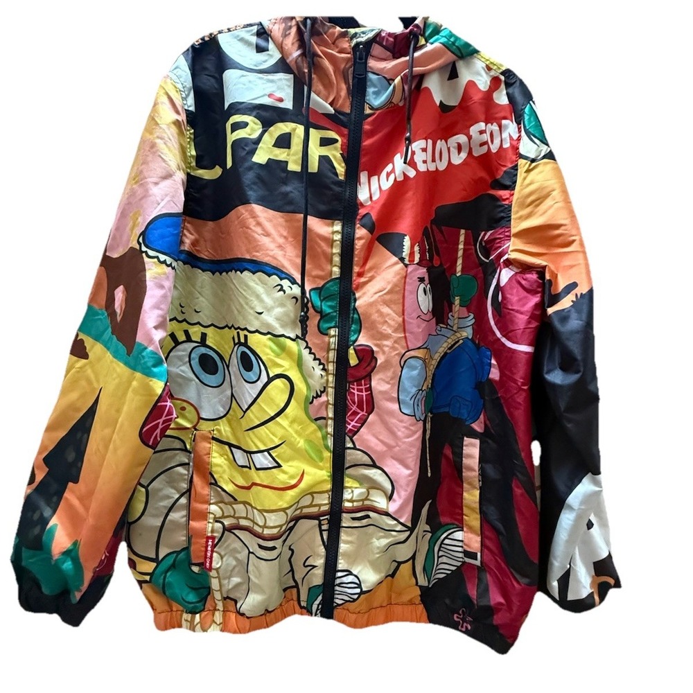 Mens Members Only Jacket Large X Nickelodeon Sponge Bob SquarePants Patrick Star